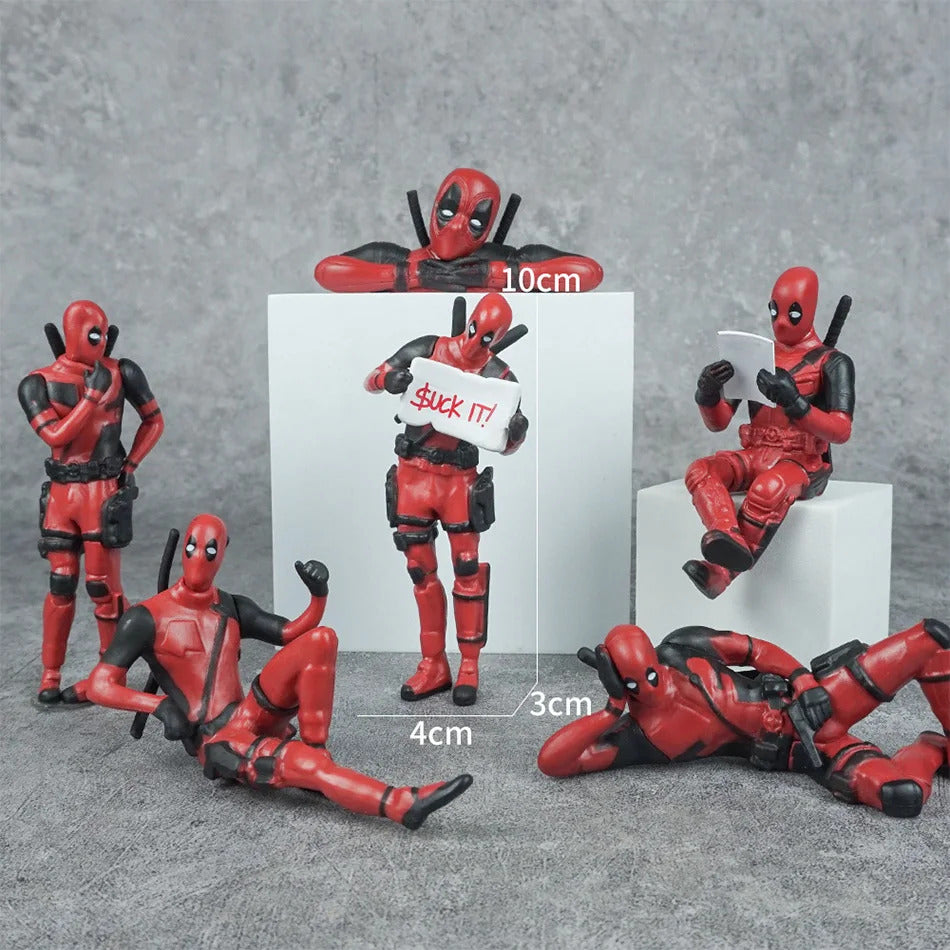 6 Desk Decoration Deadpool Car Home Office Marvel 8cm X-MAN Funny Cute Figure Model Toys