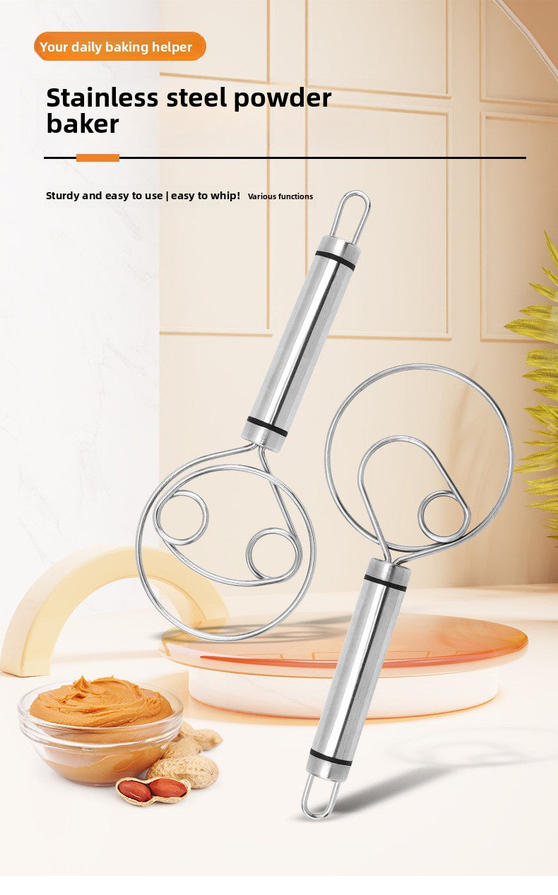 Stainless steel flour beater single eye coil flour mixer connection and flour dough mixing tool