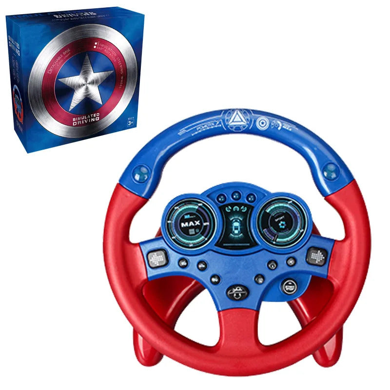Electric Simulated Driving Steering Controller Portable Wheel Copilot Toy With Light And Sound Educational Sounding For Kid Gift