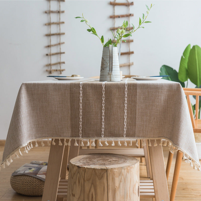 Cross-border INS Waterproof Tablecloth Home Use Imitation Cotton Linen Dining Tablecloth Modern Simple Tablecloth Table Mat Cover Towel Wholesale in Stock