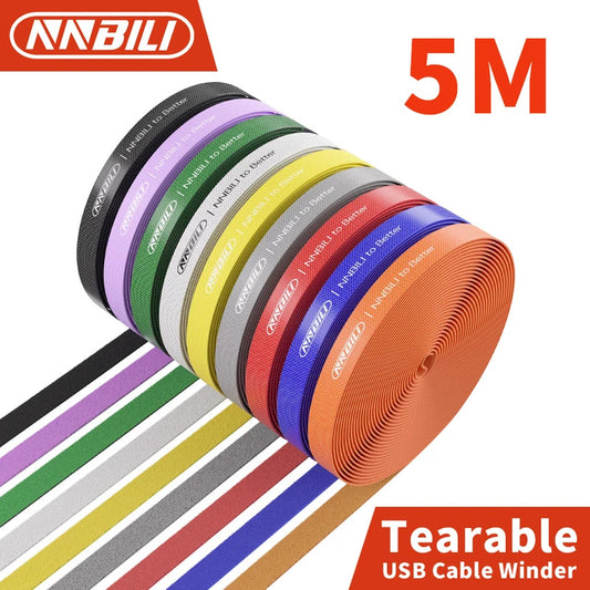 NNBILI Data Cable Management Strap Reusable Detachable Can Be Cut Freely Multifunctional Velcro Strap Fixed Storage Accessories