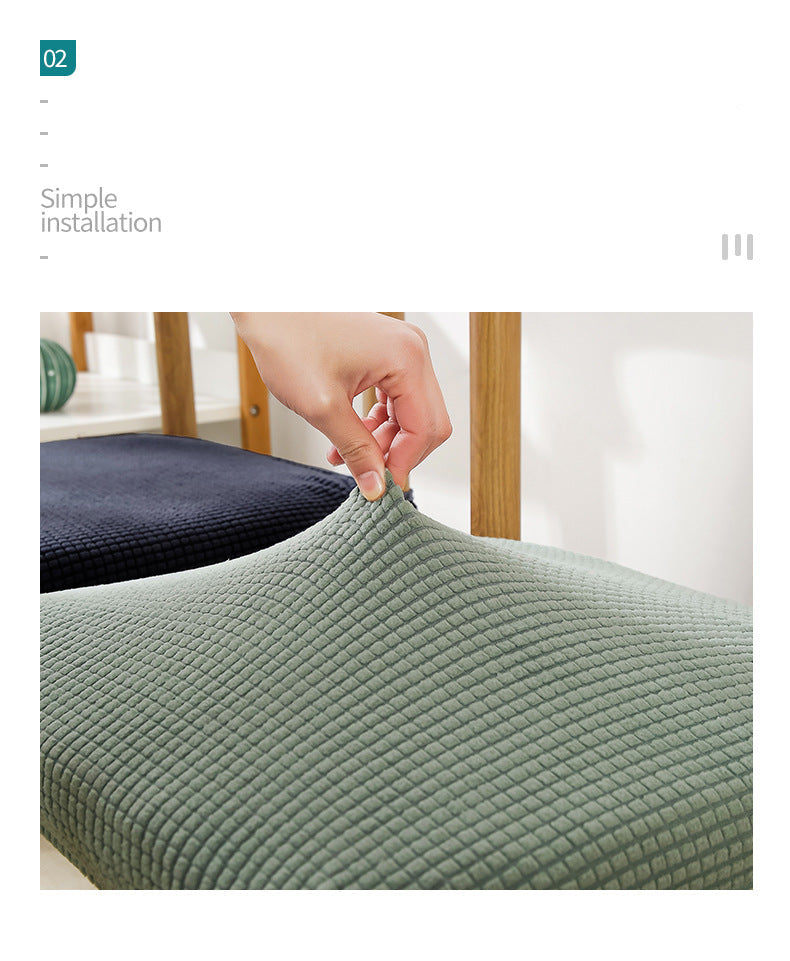 Thick Elastic Chair Cover Cushion Cover Full Coverage Dining Chair Cover Solid Color Hotel Chair Cover Stool Cover Ins Style Seat Cover for Home Use