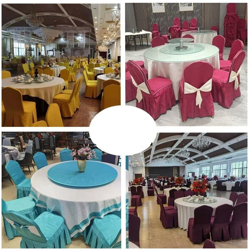 Hotel Restaurant Banquet Special Chair Cover Dining Chair Seat Stool Bench Wooden Chair Universal Chair Cover Bowknot