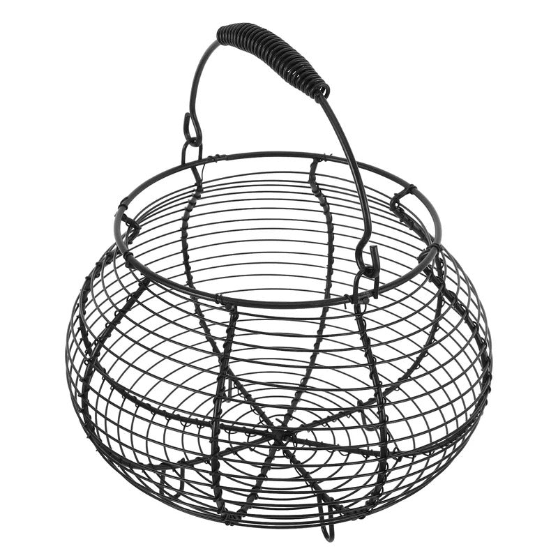 Round Iron Wire Basket Kitchen Grocery Storage Egg Container Vegetable Holder Fruit Baskets Home Storage ganization Iron Round