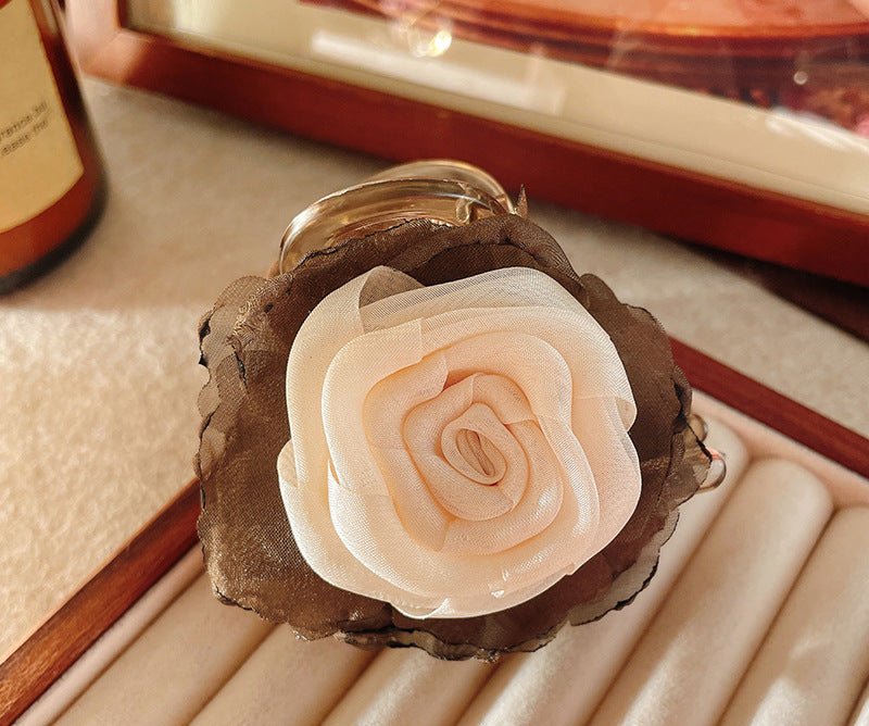 Vacation Organza Flower Hair Clip Travel Outing Hair Accessories Atmosphere Clip Duckbill Clip Hairpin Side Clip Hair Ornament