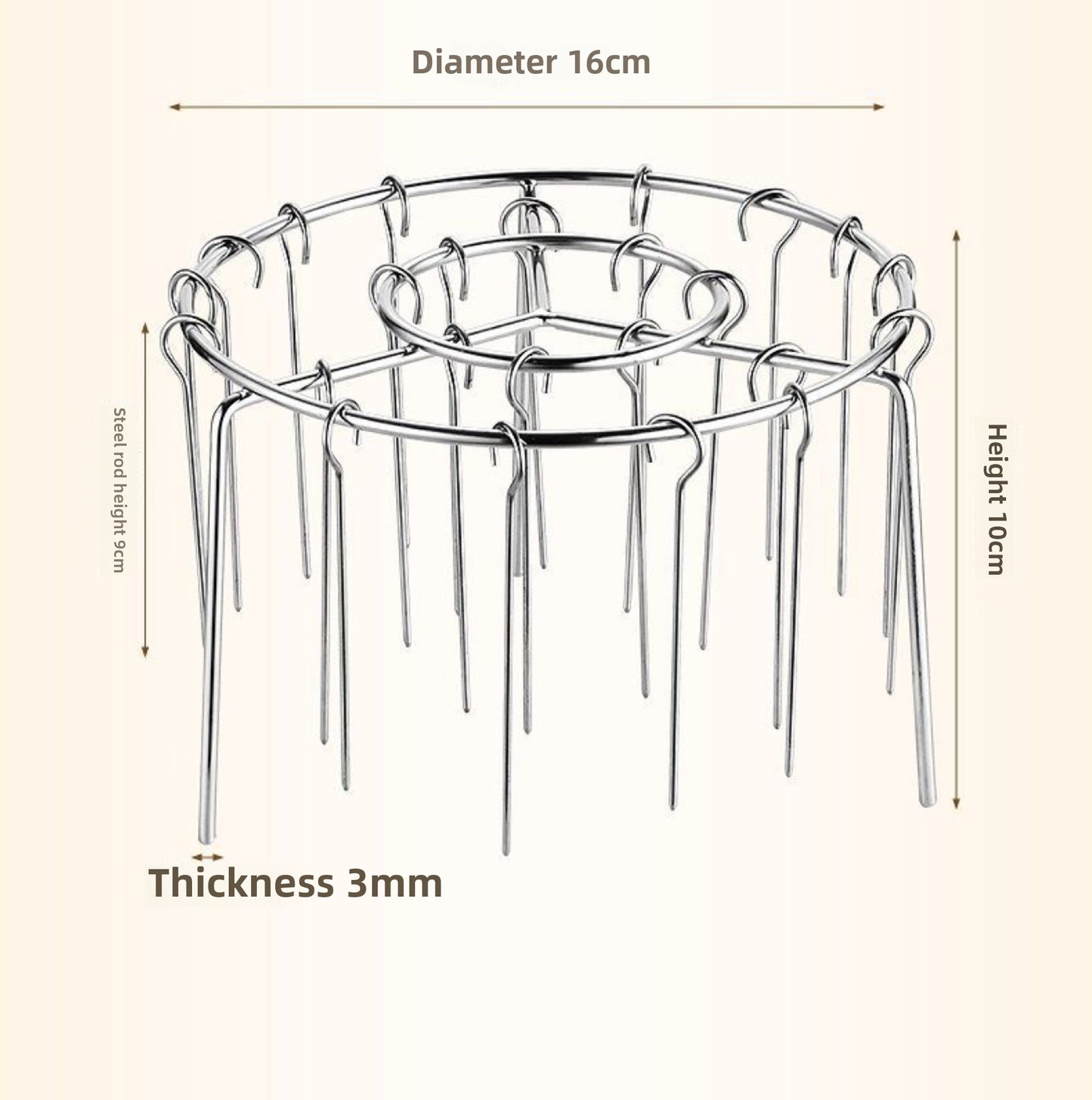 Stainless Steel Skewer Rack Grill Air Fryer Oven New Model Round Vertical 24-Skewer Hanging Grill Oven