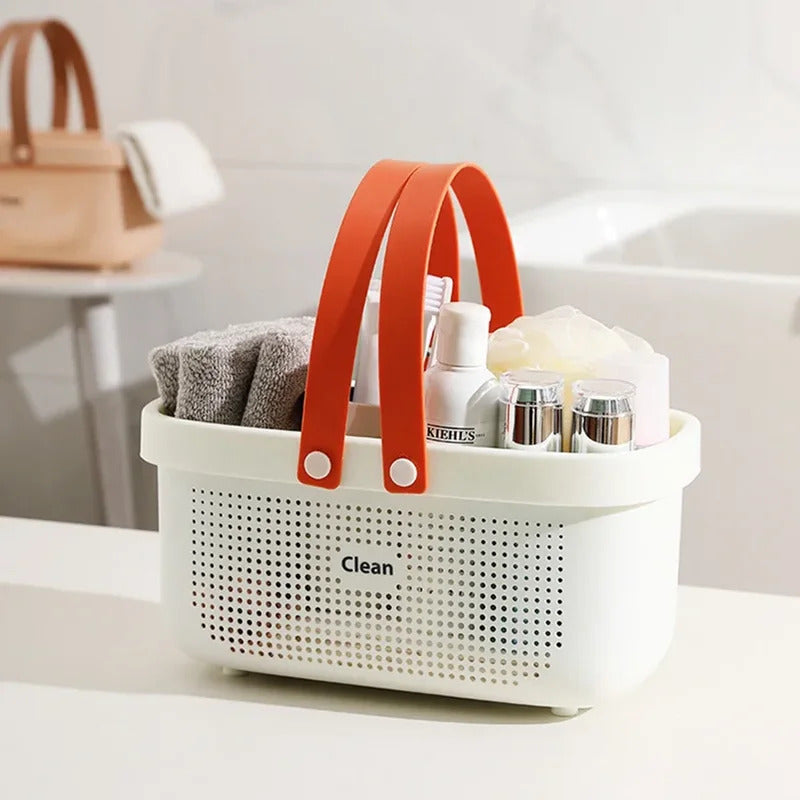 PortableShowerBasket Plastic Mesh Basket with Handles Bathroom, University Dormitory Kitchen, Camp Gym, Garden Cleaning Supplies