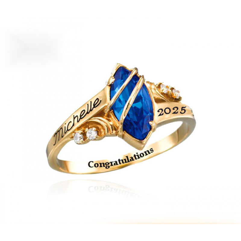 Memorial Ring Silver Copper Gold College Graduation Commemorative Women's Ring