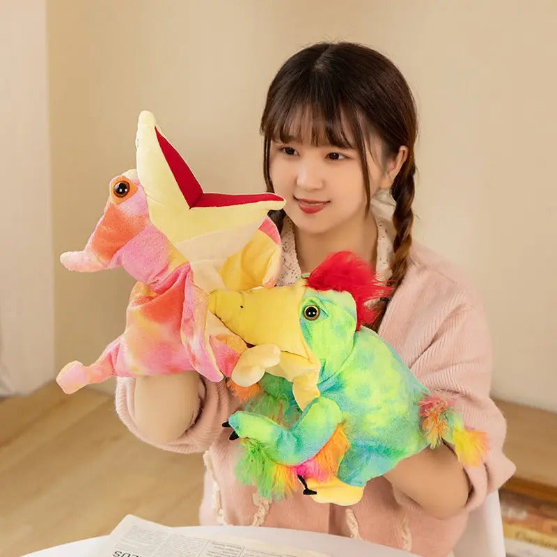 Stuffed Plush Dinosaur Toys Hand Finger Story Puppet Kawaii Dolls Educational Baby Toys Tyrannosaurus Rex Children Gift