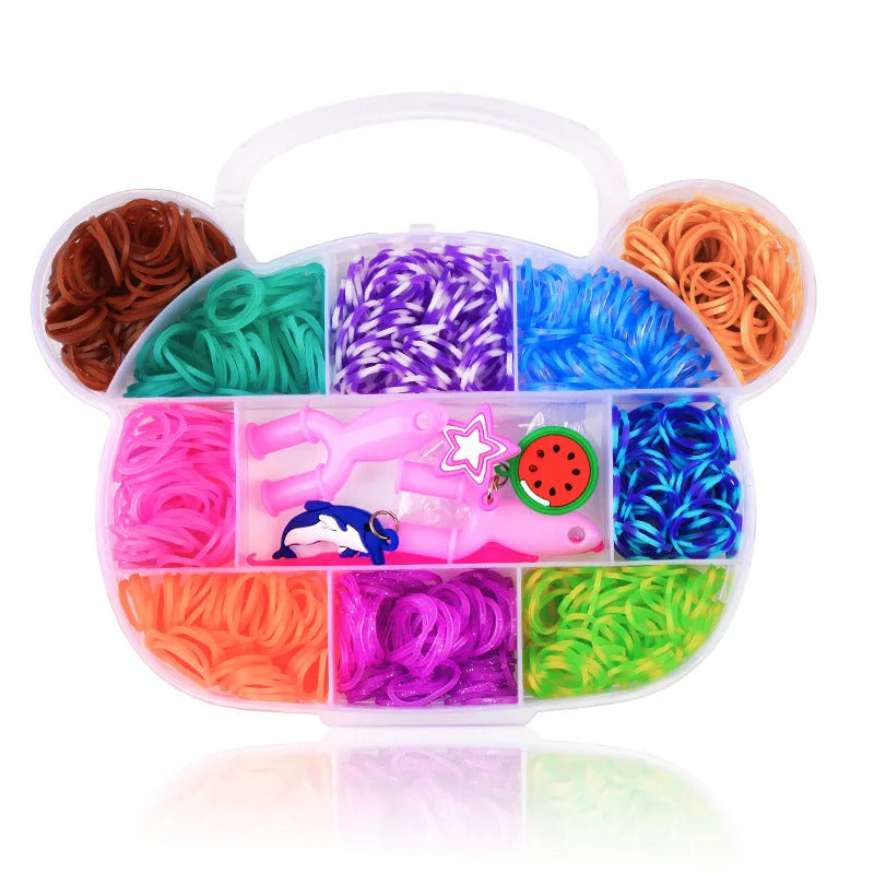 600pcs Rubber Bands Creative Colorful Loom Band Set Rainbow Bracelet Making Kit DIY Woven Bracelets Craft Toys For Girls Gifts
