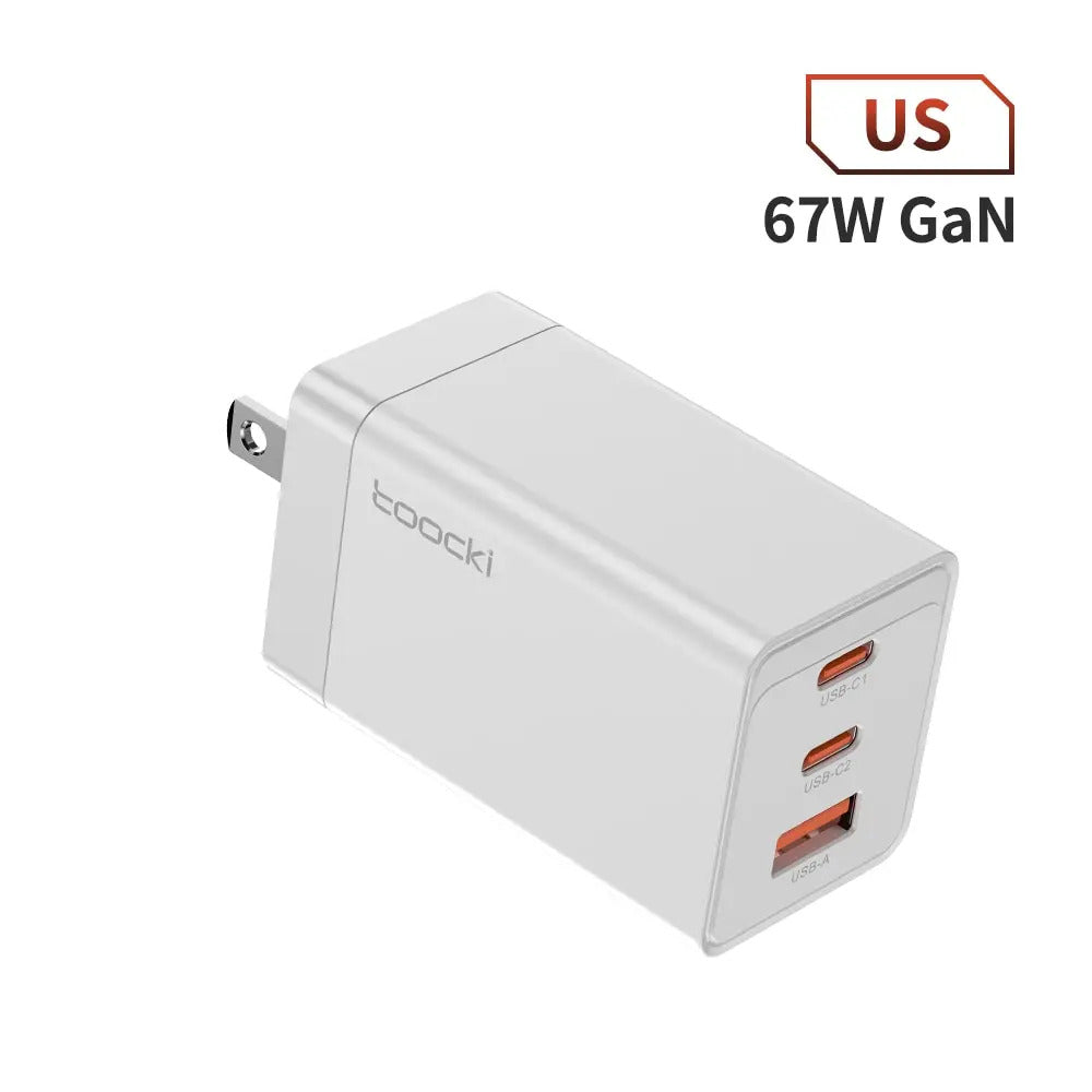Toocki 67W GaN USB C Charger QC4.0 65W PD 3.0 Type C Fast Charger Quick For iPhone 16 15 14 13 Pro Samsung Xiaomi Huawei MacBook