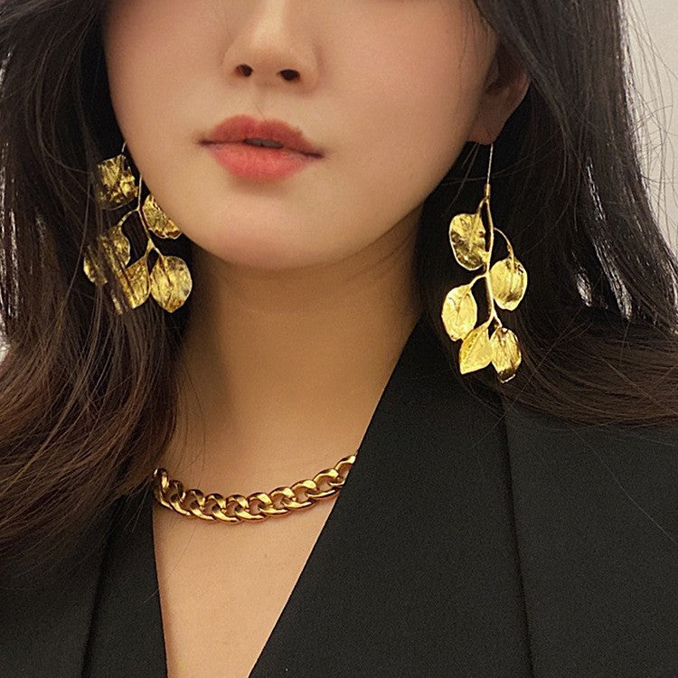 One Cold Style Simple Metal Earrings Retro High Fashion Style Texture Round Earrings