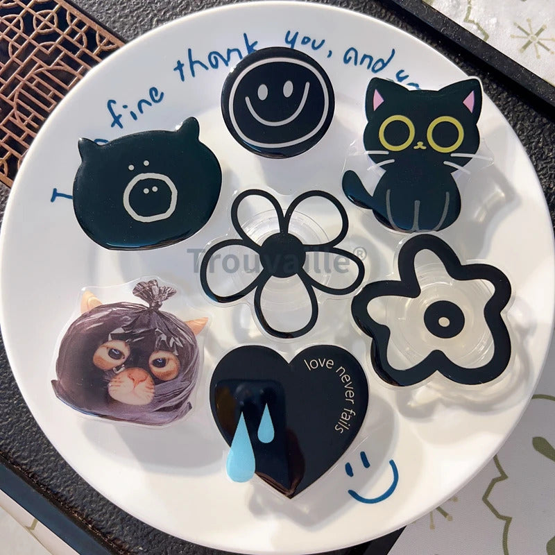 Trouvaille Phone Grip Toks Cellphone Stand Holder Mobile  Bracket Cute Korea Cartoon Finger Ring Holder Griptok