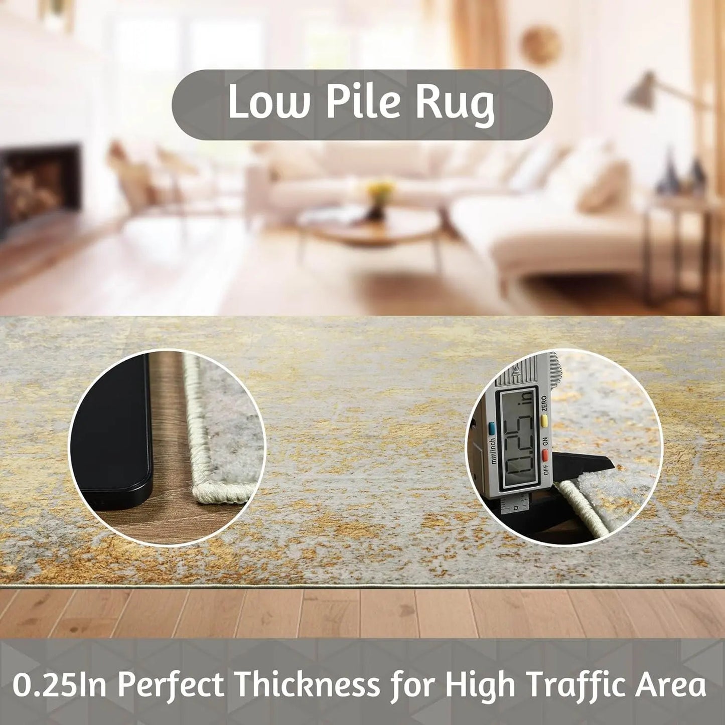 NOAHAS Faux Cashmere Printed Carpet Abstract Collection Rugs Soft Modern Rugs Living Room Bedroom Home Decor Indoor Rugs