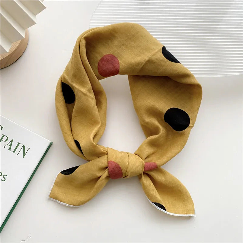 Cotton Linen 55cm Square Scarf Women Kerchief Flower Print Geometric Neckerchief Scarves  Headwrap Bandanas Hairband Headbands