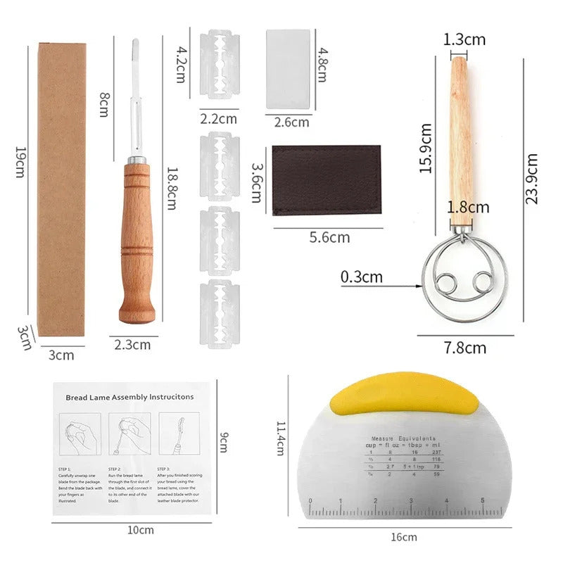 Wood Bread Cutter French Bread Blades Kitchen Gadgets Wood Long Handle Baking Accessory European Style Curved Arch Toast Knife