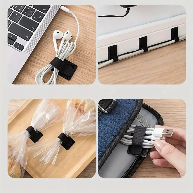 Reusable Cable Ties Fastening Wire Organizer Cord Rope Holder Self Adhesive Adjustable Cord Organizer Straps Desk Management