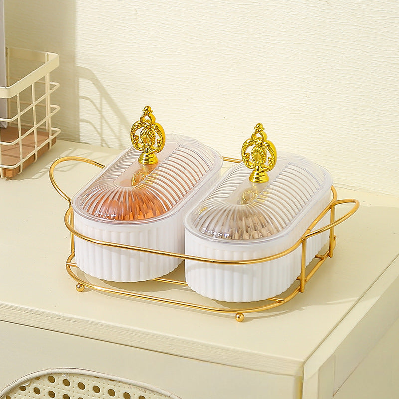 Living Room Household Coffee Table Nut Plate Oval Dish Compartment Plate Snack Plate Dessert Plate Nut Plate Candy Plate