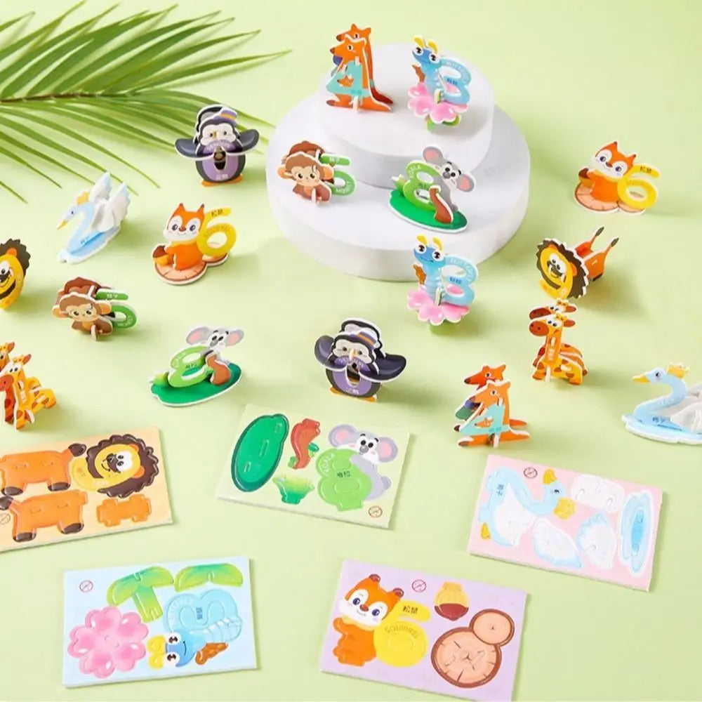 30pcs New Paper Jigsaw Puzzles 3D Early Education Puzzle Model Handmade Children's Toys Assembly Model Kids