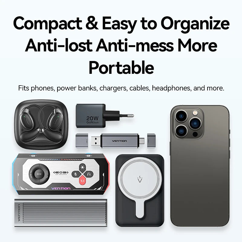 Vention Power Bank Case for iPhone 16 15 14 Xiaomi Earphone Waterproof Phone Pouch Powerbank Storage Bag Mobile Phone Accessorie