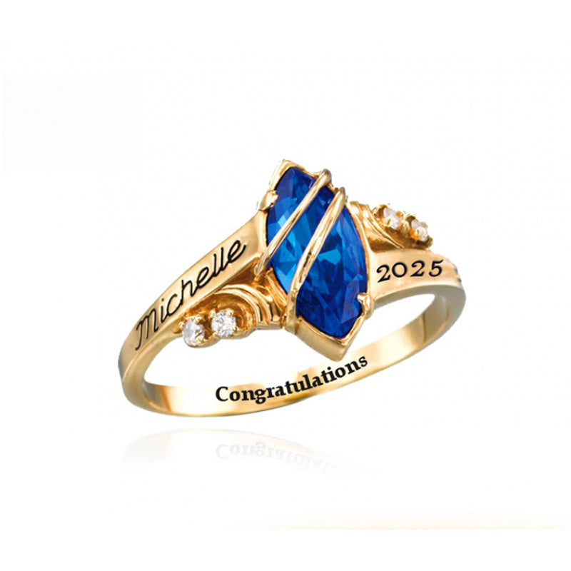 Memorial Ring Silver Copper Gold College Graduation Commemorative Women's Ring
