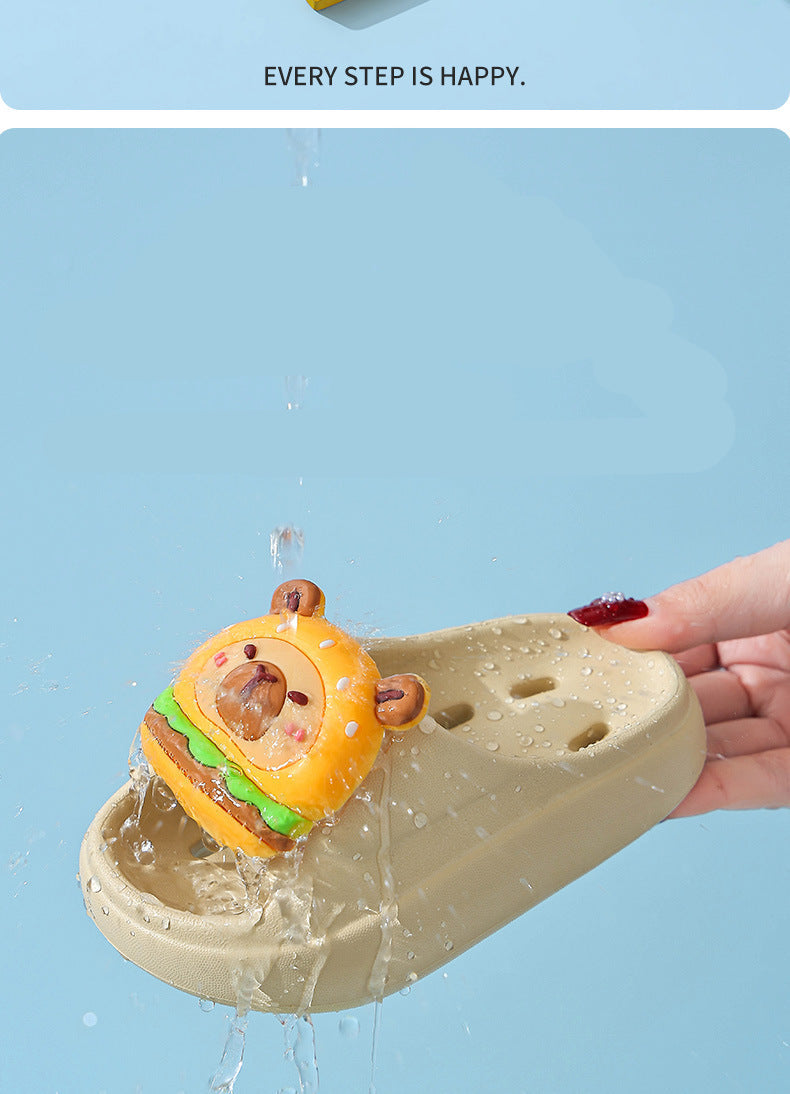 Kapibala Summer Children's Water Drainage Sandals Non-Slip Parent-Child Boys and Girls Bathroom Shower Breathable Kids Sandals