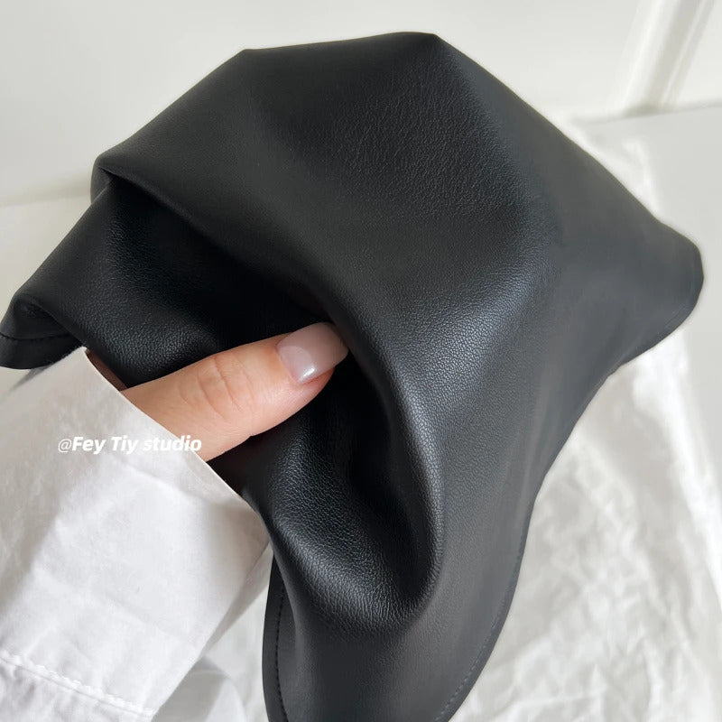 Retro Spicy PU Leather Headscarf Hat Women Summer Y2k Square Scarf Hip-hop Kerchief Korean Series Versatile Headband hair scarf