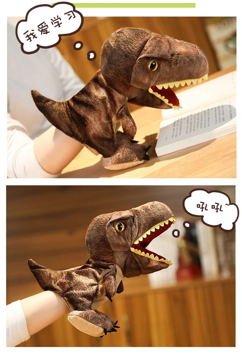 New Cute Glove Dinosaur Plush Hand Puppets Soft Stuffed Cartoon Telling Learning Funny Accompany Toy Baby Birthday Gift