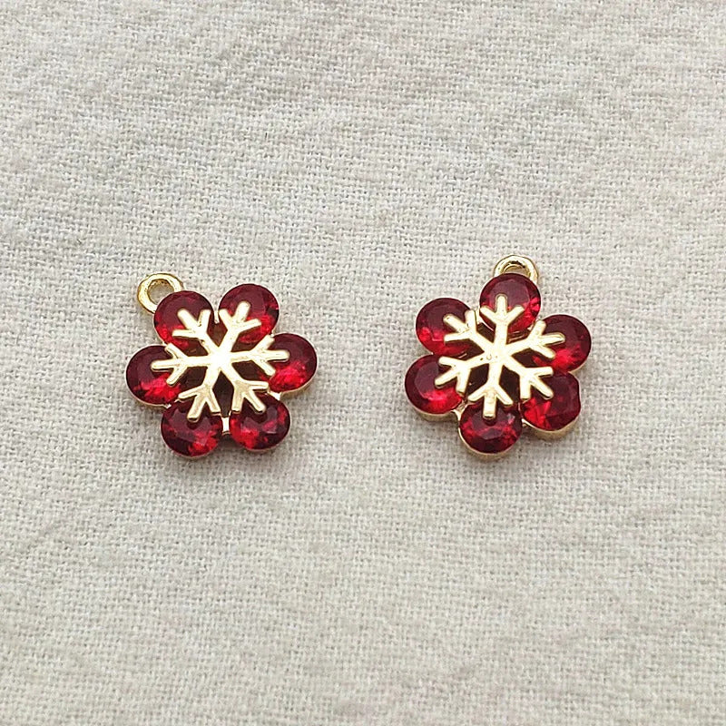 New Arrival! 15x12mm 50pcs Cubic Zirconia Snowflake Charm For Handmade Christmas Jewelry Earring Necklace Parts DIY Accessories