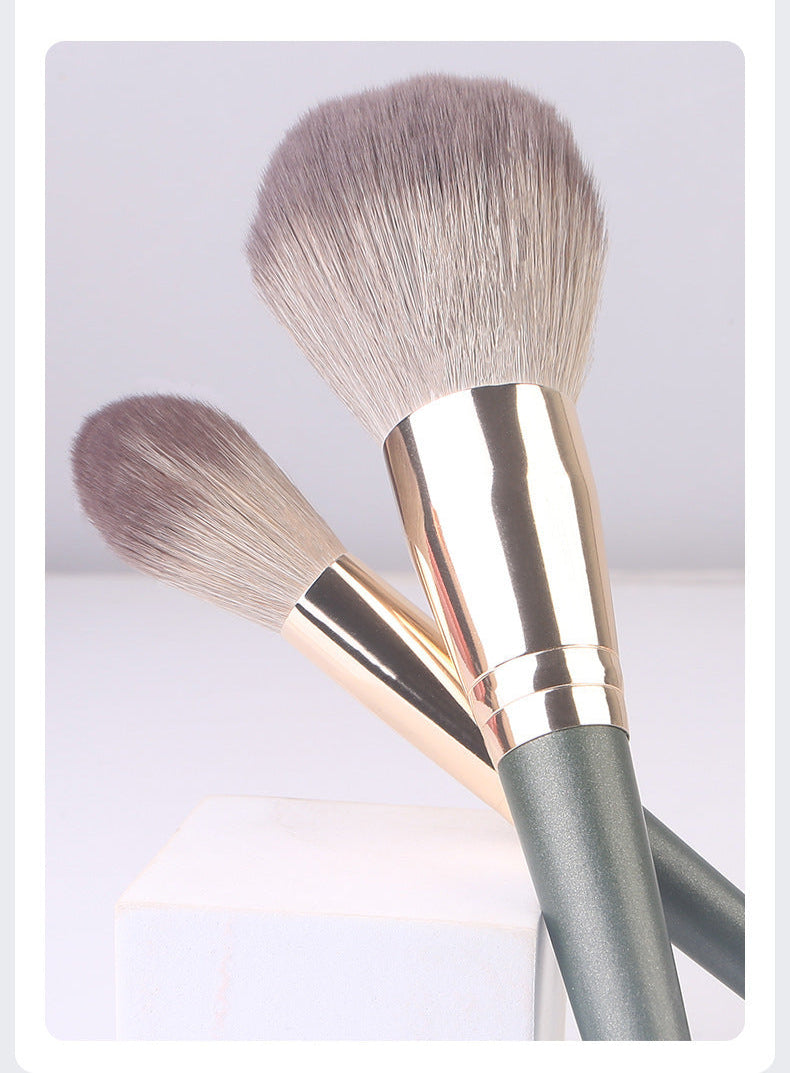 New 14 PCs Green Cloud Makeup Brushes Suit Super Soft Bristle Complete Set for Beginners Powder Brush Eye Shadow Beauty Tools