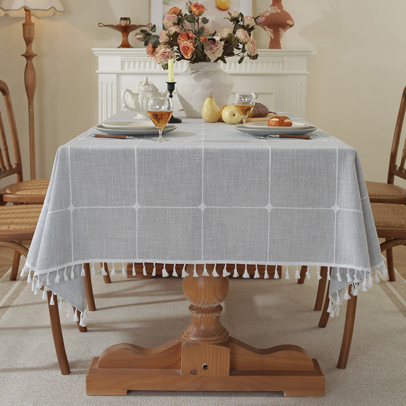 Cross-border INS Waterproof Tablecloth Home Use Imitation Cotton Linen Dining Tablecloth Modern Simple Tablecloth Table Mat Cover Towel Wholesale in Stock