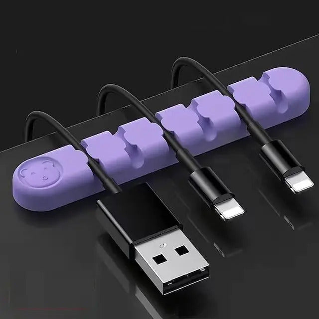 Cable Organizer Silicone USB Data Cable Desktop Management Cable Silicone Clips For Mouse Headphone Earphone Car Wire Holder