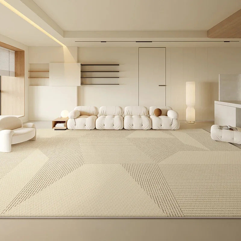 Beige Large Size Living Room Carpets Geometric Cream Carpet Luxury Home Decoration Rugs Easy To Clean Non-Slip Bedroom Rug ковер