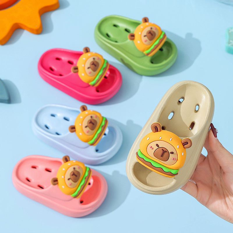 Kapibala Summer Children's Water Drainage Sandals Non-Slip Parent-Child Boys and Girls Bathroom Shower Breathable Kids Sandals
