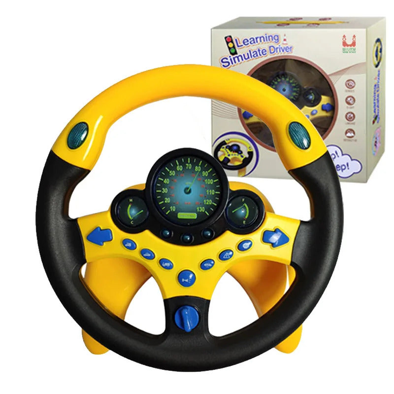 Electric Simulated Driving Steering Controller Portable Wheel Copilot Toy With Light And Sound Educational Sounding For Kid Gift