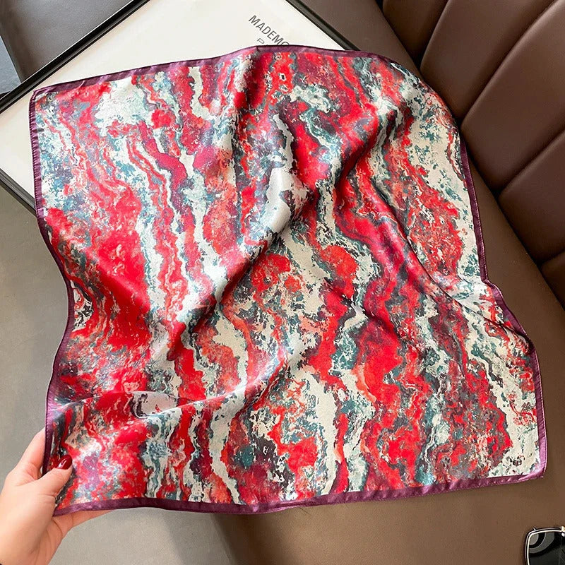 Scarf 100% Silk Bandana Women Square Scarves Wrap Kerchief Mulberry Spring Fashion Luxury High Quality Headband Hijab Shawls