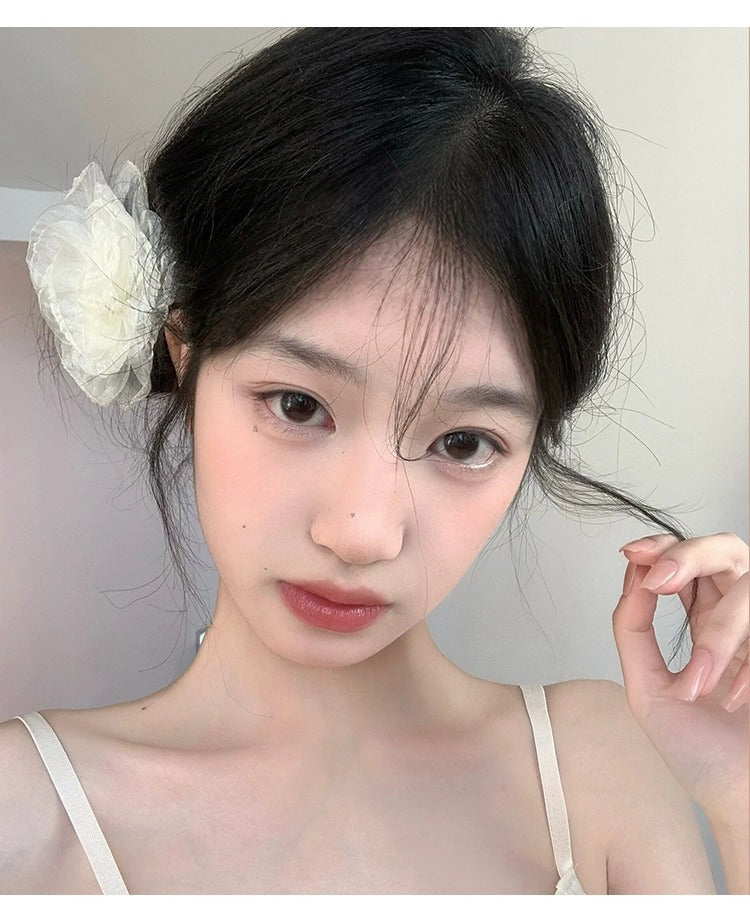 Vacation Organza Flower Hair Clip Travel Outing Hair Accessories Atmosphere Clip Duckbill Clip Hairpin Side Clip Hair Ornament