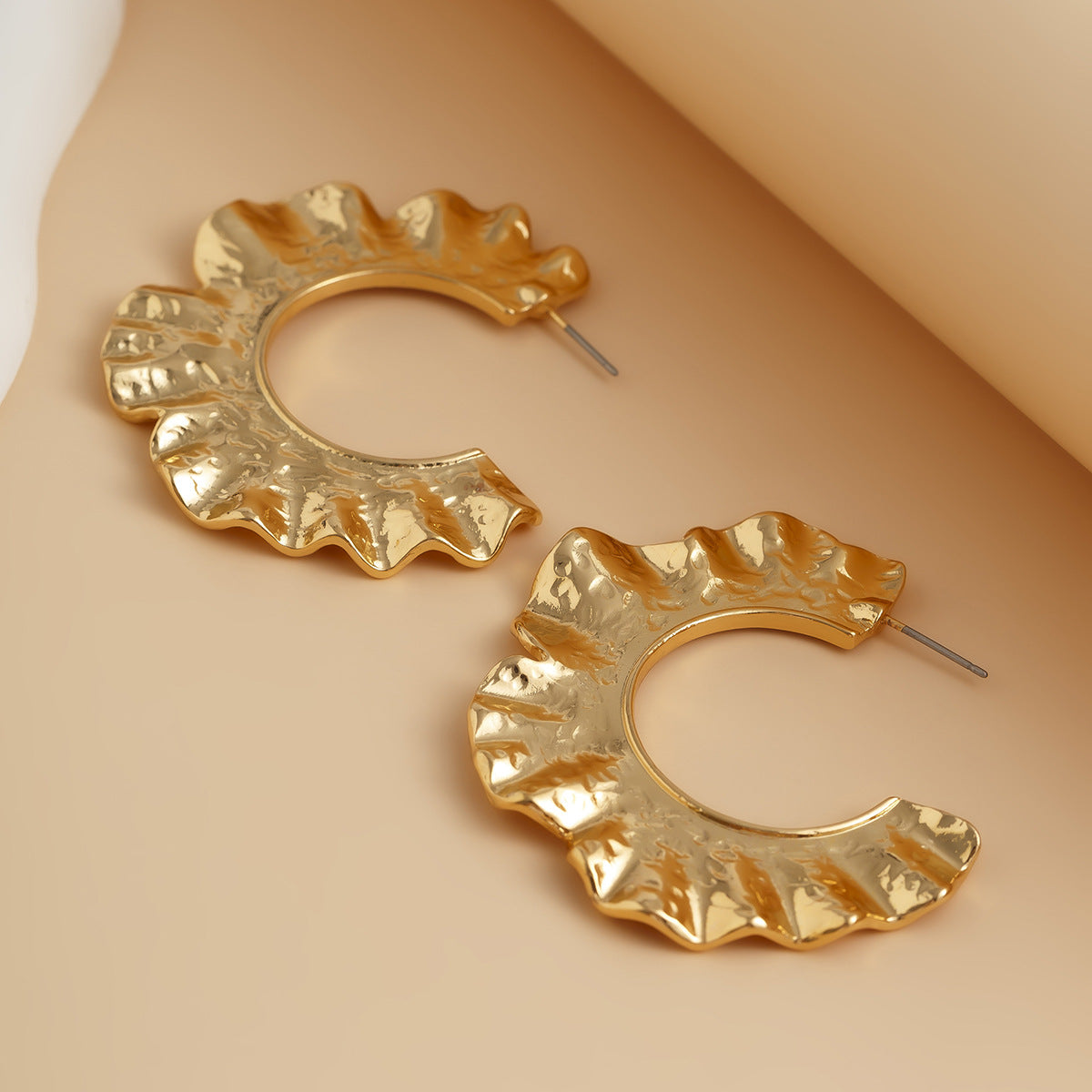 Personalized pleated hollow heart earrings various combinations of sunflower alloy earrings