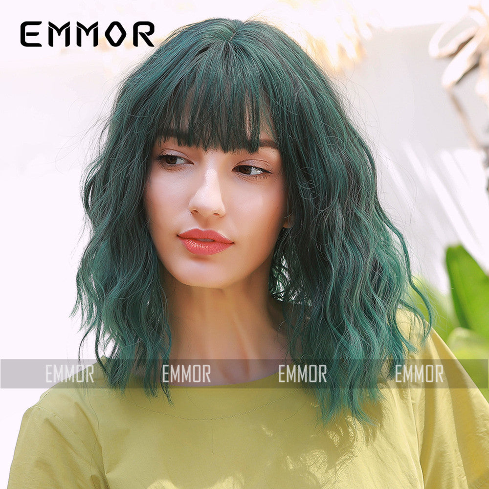 Trendy Hot-Selling Wig for Women, Cute Style, Blonde Bob Short Curly Hair, Factory Stock, Matte High-Temperature Fiber Full Wig