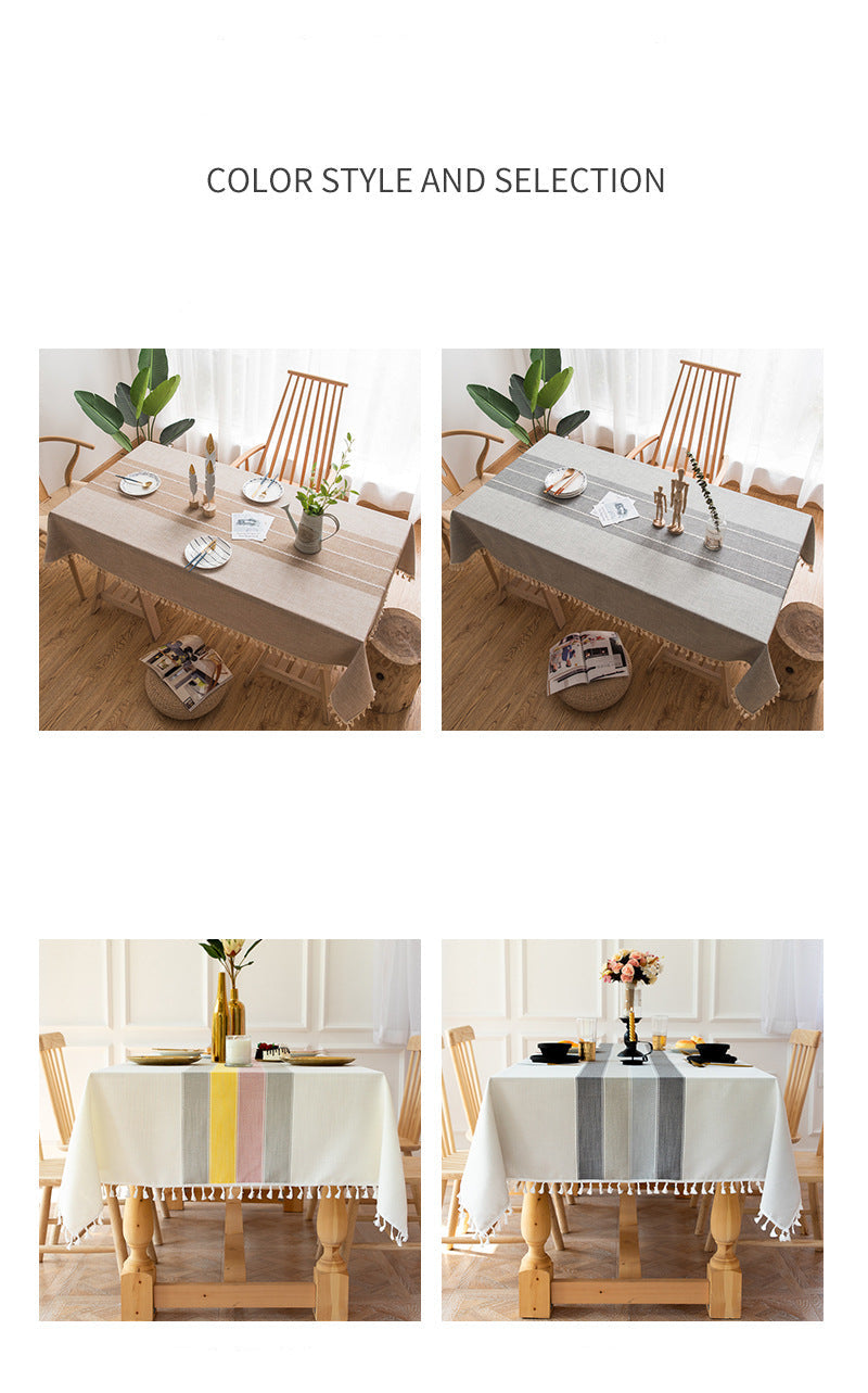 Cross-border INS Waterproof Tablecloth Home Use Imitation Cotton Linen Dining Tablecloth Modern Simple Tablecloth Table Mat Cover Towel Wholesale in Stock
