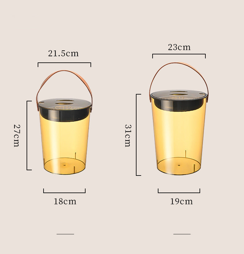 Tea Bucket Office Large Capacity with Strainer Dry Wet Separation Household Table round Portable Transparent Tea Residue Barrel