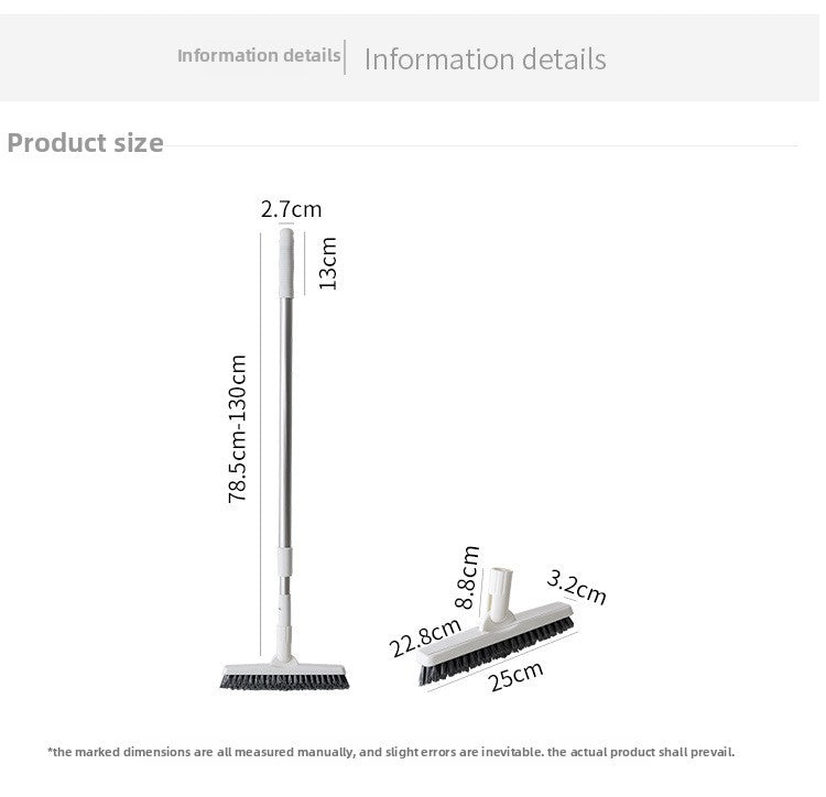 Hard Bristle Floor Brush Cleaning Brush Bathroom Long Handle Gap Brush Bathroom Wall Brush Toilet Tile Gap Cleaning Brush