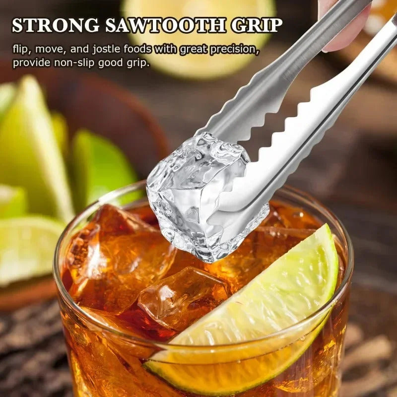 Stainless Steel Ice Tongs Bread Cake Clamps Salad Coffee Sugar Cubes Clips for Restaurant Bar Party Serving Tongs Kitchen Tools