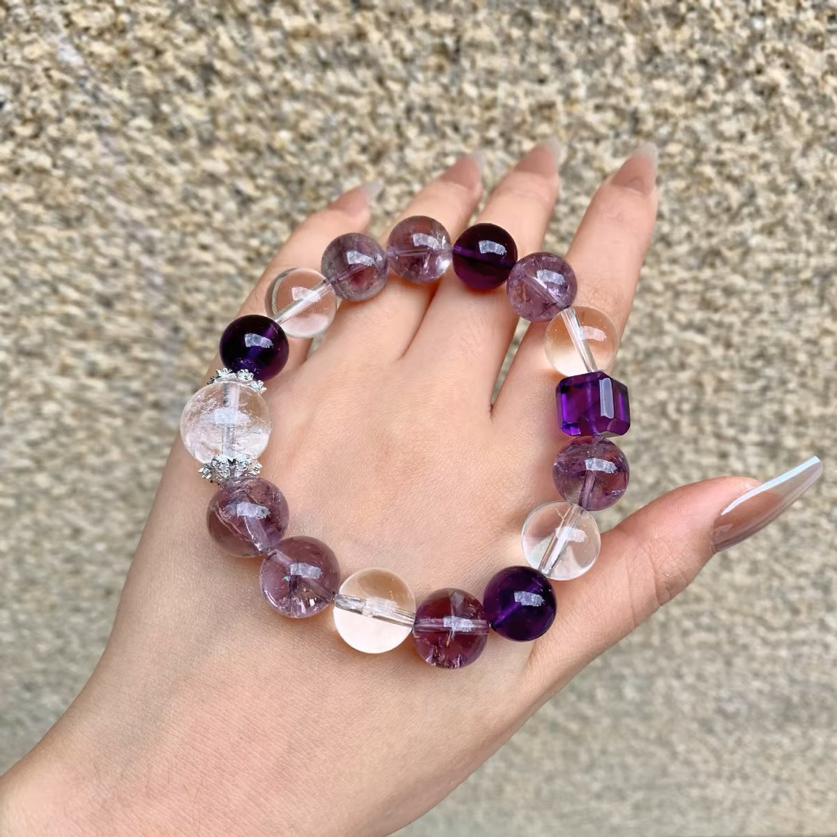 2025 Year of the Snake Bracelet Natural Amethyst Bracelet New Arrival Natural Nine Li Purple Fire New Amethyst Bracelet