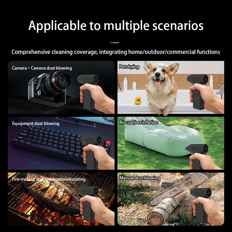 New 360000RPM Electric Air Blower Turbo Jet Fan Brushless Motor High-Speed Turbo Violent Fan USB Charge Powerful Dust Blower