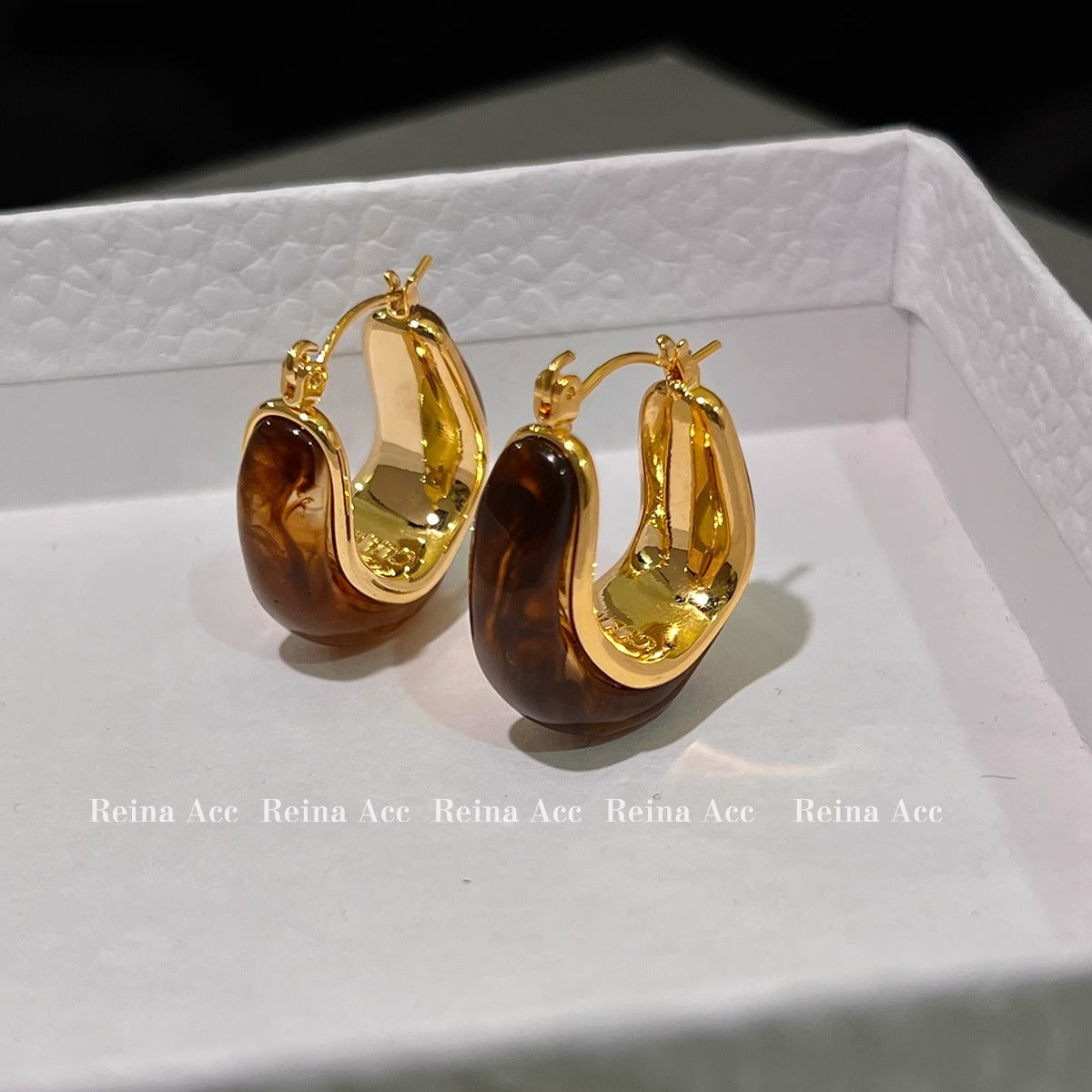 Maillard Earrings Earrings Brown Niche Design High-grade Ring Earrings Light Luxury Summer