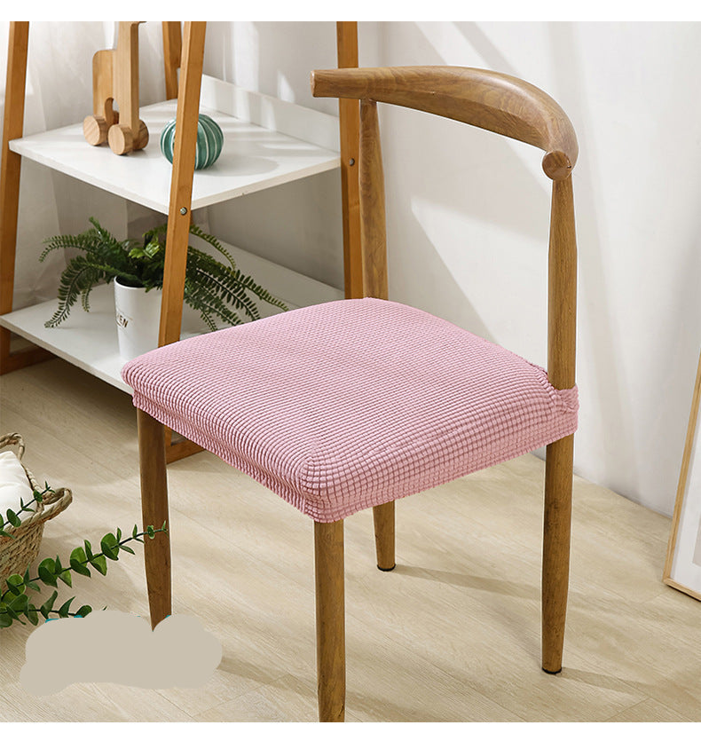 Thick Elastic Chair Cover Cushion Cover Full Coverage Dining Chair Cover Solid Color Hotel Chair Cover Stool Cover Ins Style Seat Cover for Home Use