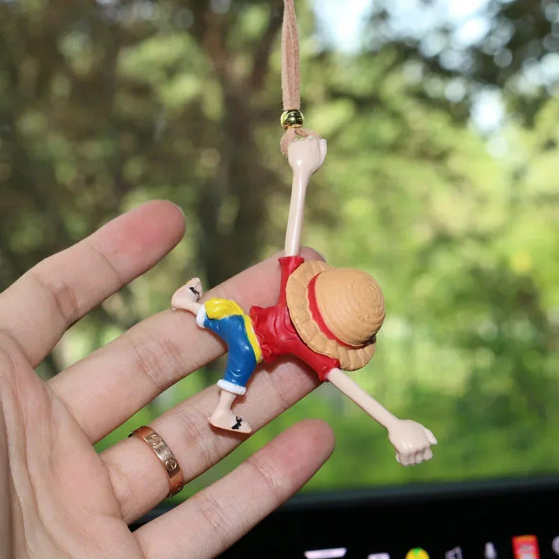 ONE PIECE Luffy Car Interior Decoration Funny Car Rearview Mirror Pendant Auto Interior Hanging Ornaments Car Accessories Gifts