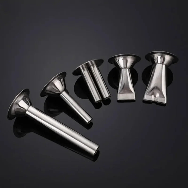 Stainless Steel Small Sausage Tool Fast Sausage Filling 1.5lbs with 5 Nozzles BBQ Kitchen Tool for Household Use Or Commercial
