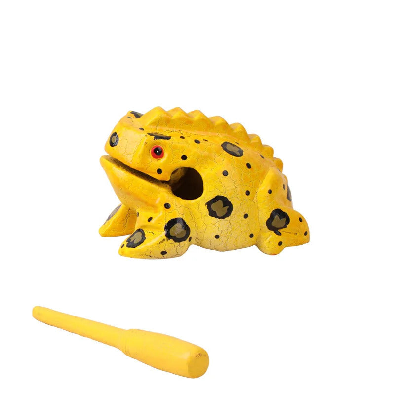 Colorful Wooden Frog Guiro Rasp,Handcrafted Wooden Frog Musical Instrument,African Wooden Frog Rasp Musical Instrument for Adult